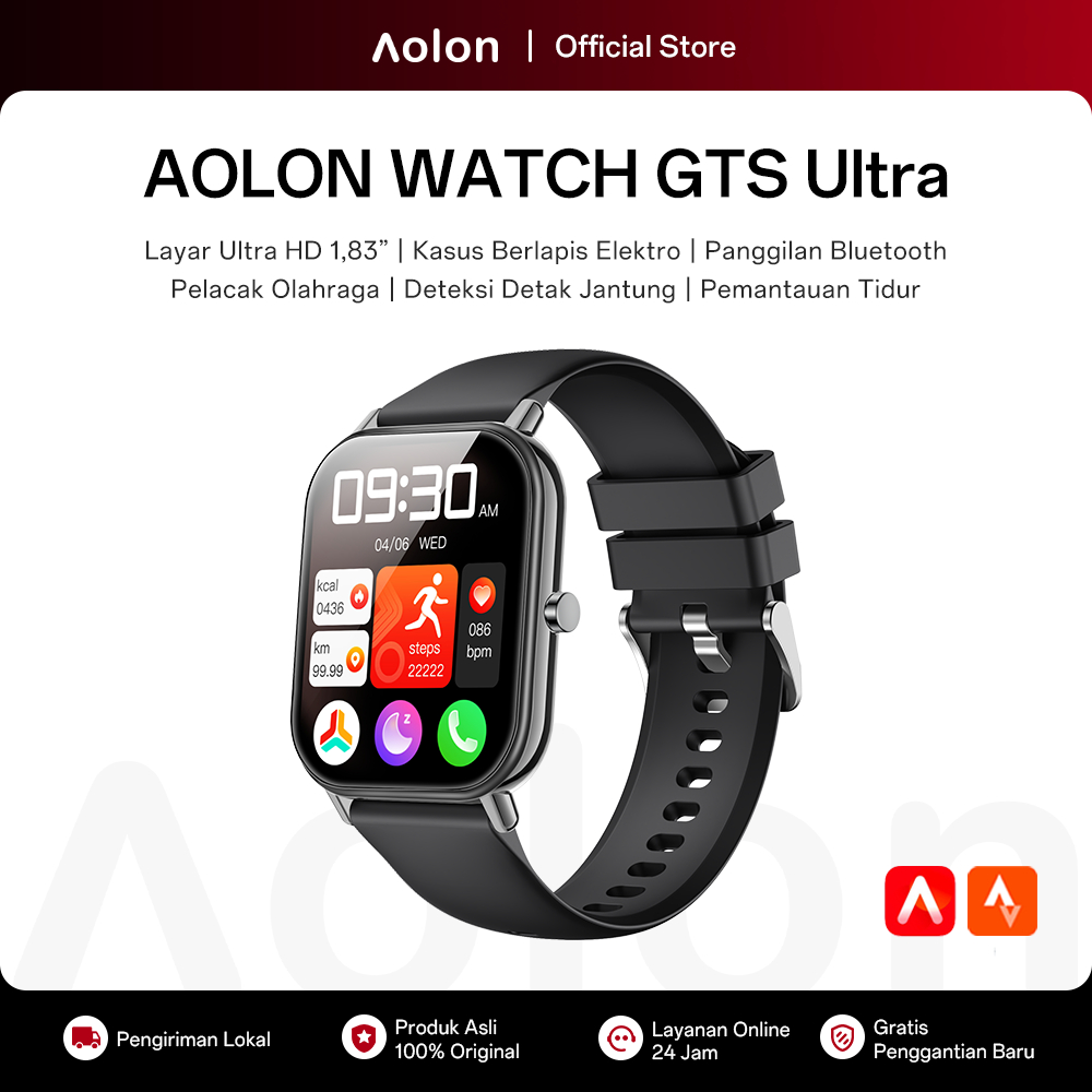 Aolon GTS Ultra Smartwatch Original Running Pace Custom Wallpaper Smart Watch Pria Bluetooth Call He