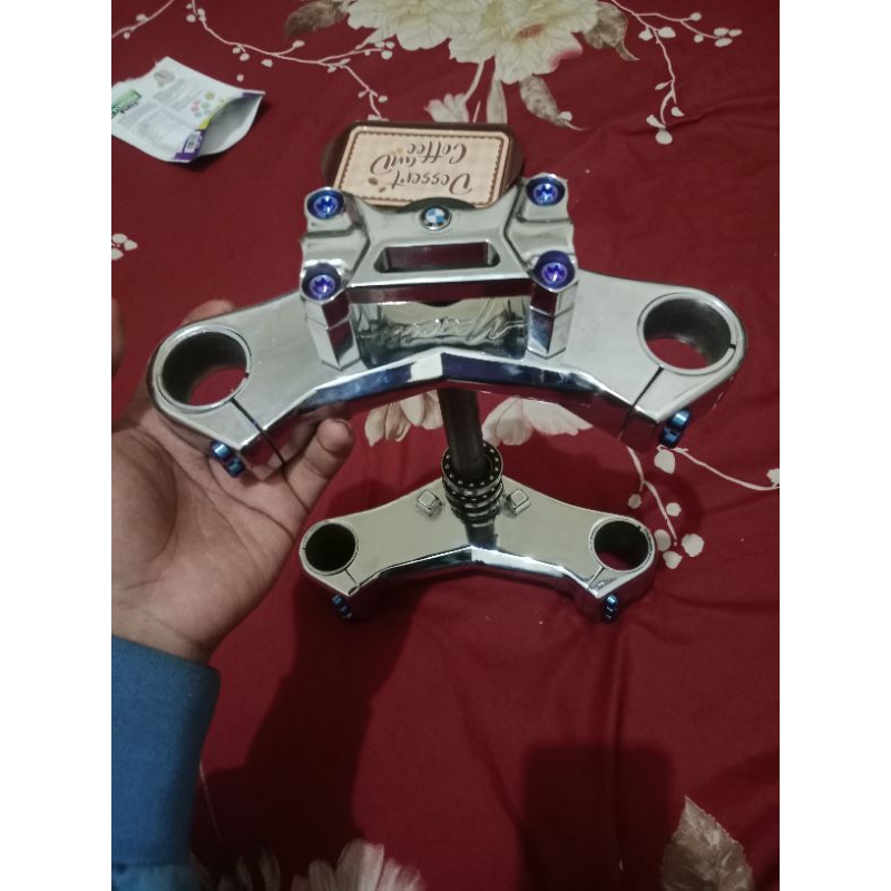 T/segitiga atas bawah migelli Ori ful crome pnp honda cb gl mp tiger