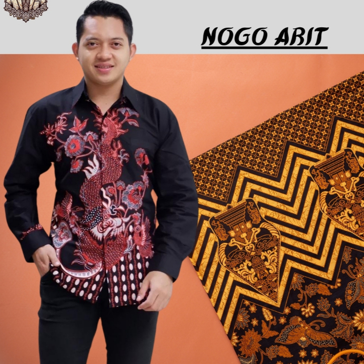 ⸨BATIK.UE⸩ BAJU BATIK PRIA NOGO ARIT LENGAN PANJANG