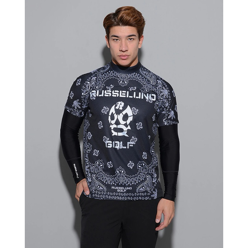 baju golf pria russeluno s/s mock neck shirt (bandana) RG-2330602