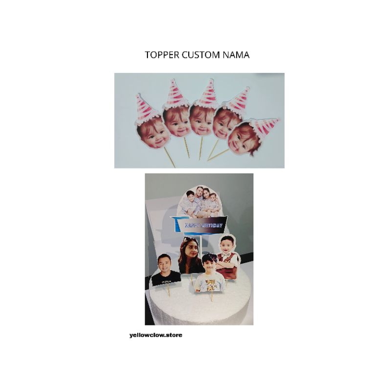 TOPPER CUSTOM FOTO/TOPPER CAKE CUSTOM FOTO/TOPPER KUE ULANG TAHUN CUSTOM FOTO
