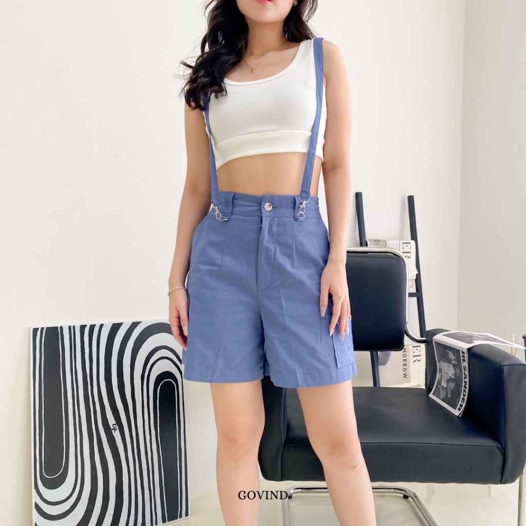 Govind.idn - Bella Overall / Celana Pendek Baju Kodok / Jumsuit Wanita