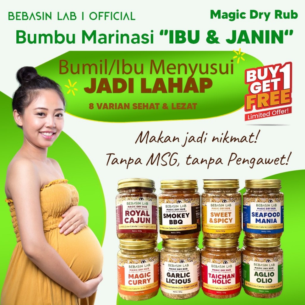 

Magic Dry Rub - Bumbu Marinasi Non MSG untuk Ibu Hamil Bumil | Bumbu Dapur Bubuk Lengkap Tanpa MSG, Rendah Kalori, Aman untuk Janin & ASI,