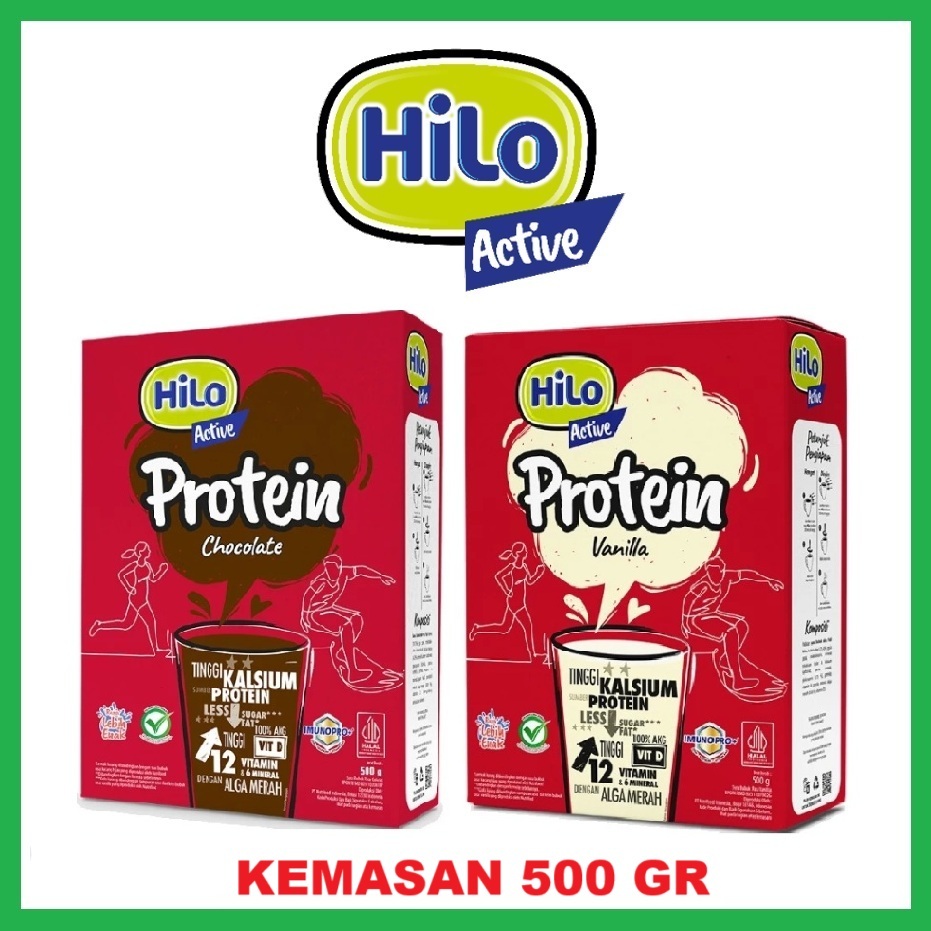

Hilo Active Protein Susu Kalsium & Protein Rasa Chocolate / Vanilla 500 Gr