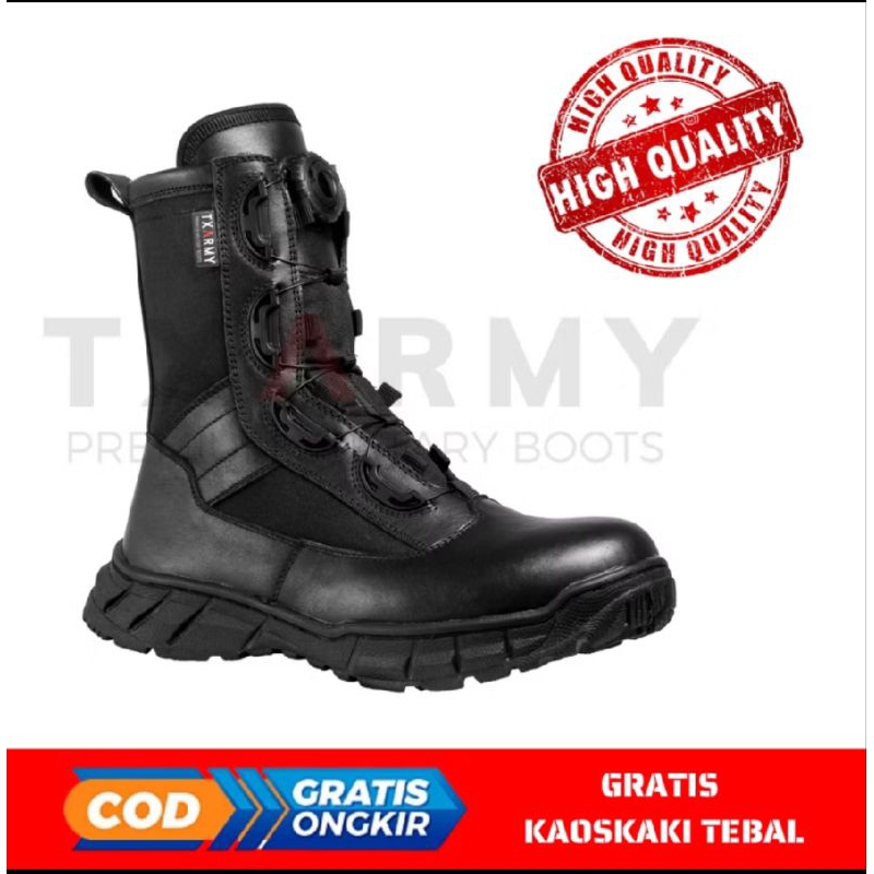 TX-ARMY - SEPATU PDL TALI PUTAR JATAH TNI AD FULL KULIT ASLI