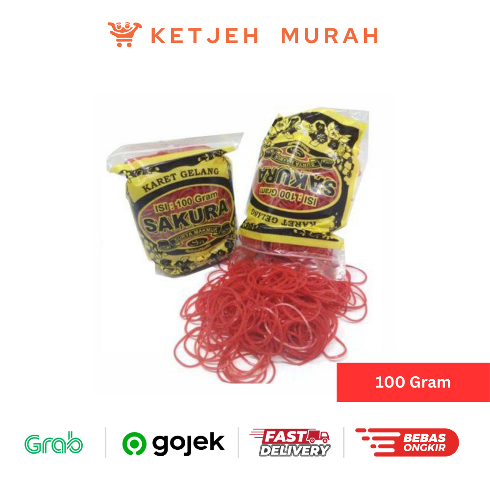 

Karet Gelang Merah Cap Sakura 11 MM 100 Gram