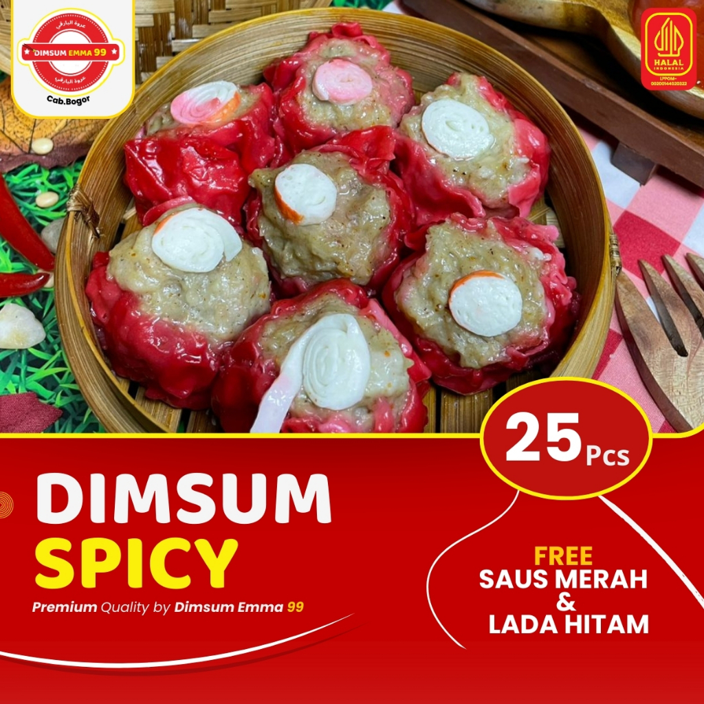 

Dimsum Ayam Spicy Frozen Premium & Halal isi 25 pcs Gratis Saus Merah & Lada Hitam