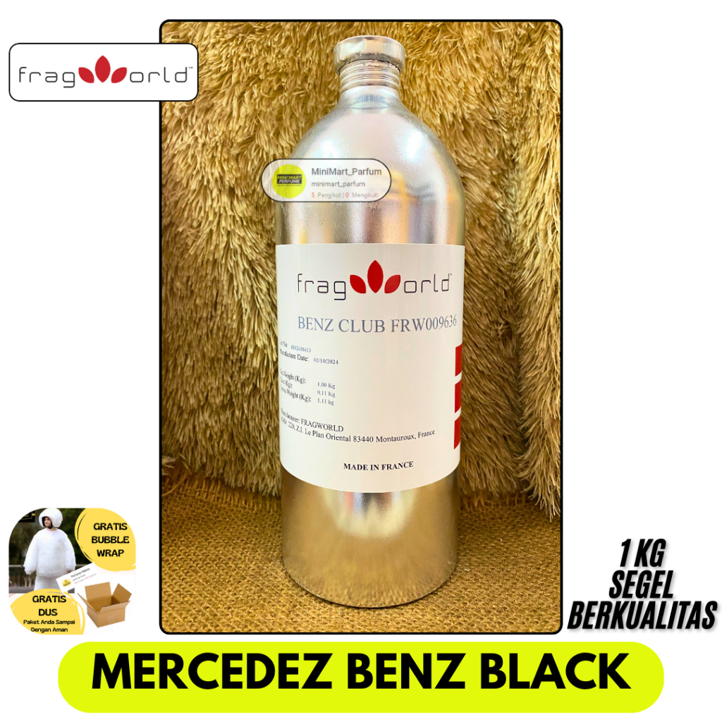 Bibit Parfum Cwo MERCEDEZ BENZ BLACK Berkualitas Super 1 KG SEGEL Alumunium FRAGWORLD Fragrance - Pa