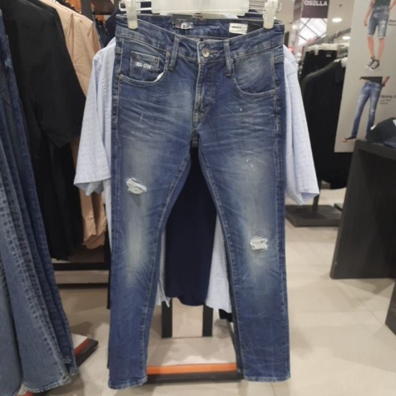 BOMBBOOGIE CELANA DENIM PRIA JEANS PANJANG SKINNY STRETCH BLUE DENIM MODEL SOBEK TIDAK TEMBUS ORI|43