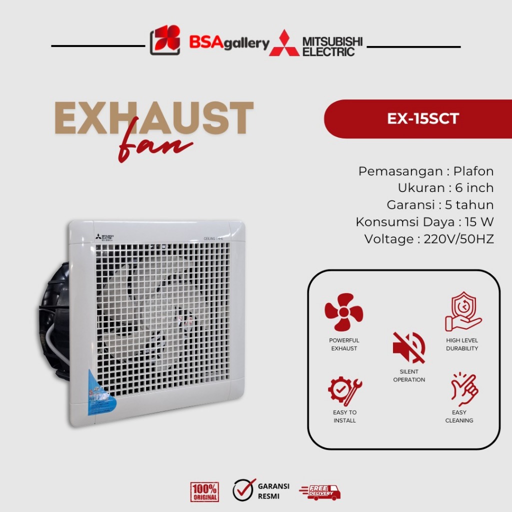 CEILING EXHAUST FAN MITSUBISHI 6 INCH / EXHAUST FAN PLAFON