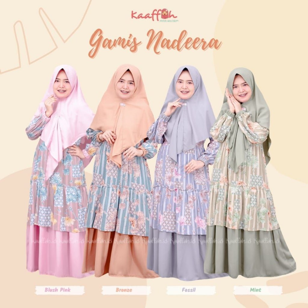 KAAFFAH gamis Nadeera dewasa bahan rayon premium
