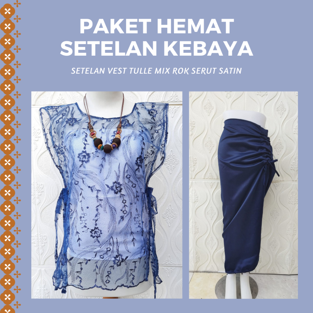 set outer tille vets tille mix rok serut satin outfit kondangan dan wisuda terbaru kekinian 2025 SET