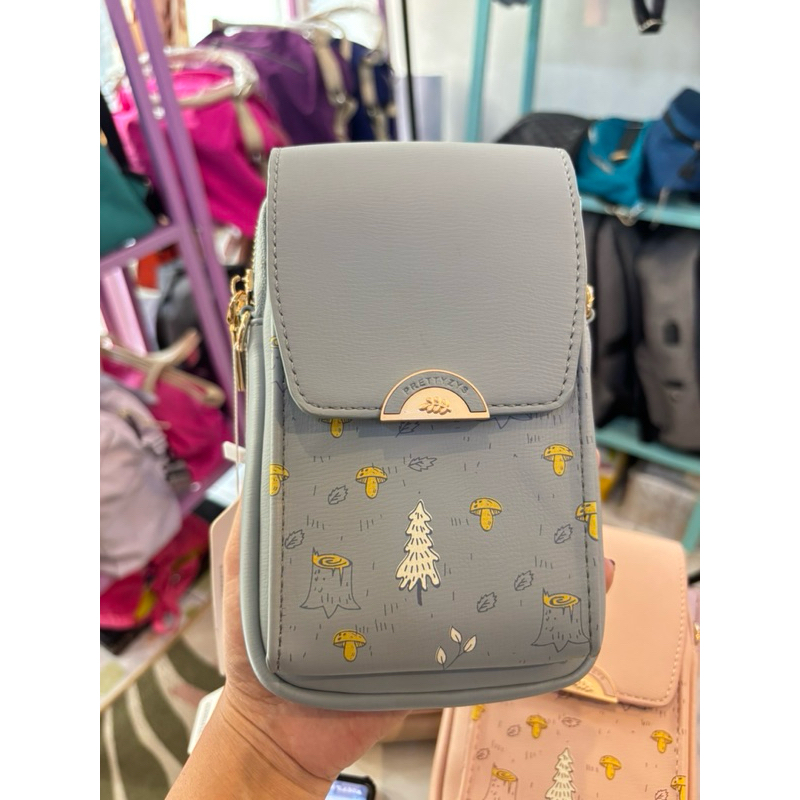 tas selempang hp prettyzys motif jamur