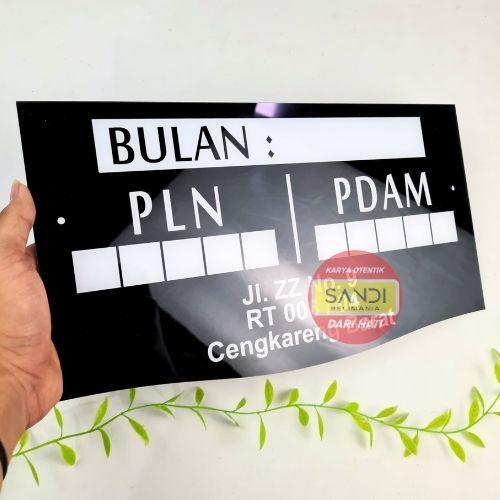 PAPAN PDAM + PLN & NOMER RUMAH | PAPAN CUSTOM AKRILIK