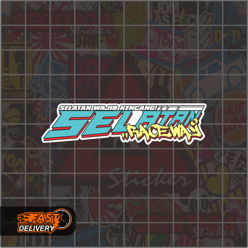 Sticker Selatan Raceway Ukuran 10 x 2.5 Cm