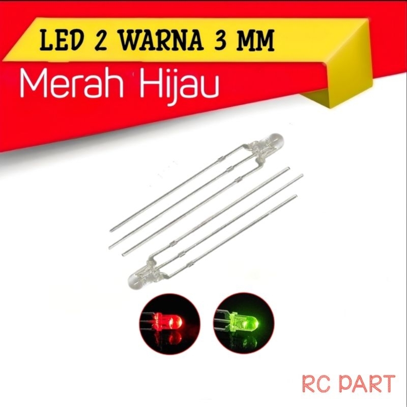 Led 2 Warna Merah Hijau 3MM