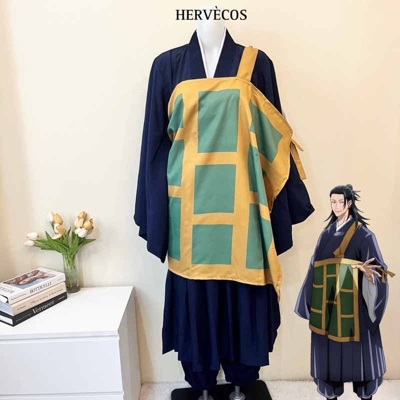 【Hervècos】Geto Suguru Jujutsu Kaisen Cosplay Costume Fullset Uniform Kostum Set Wig Getou Hervecos
