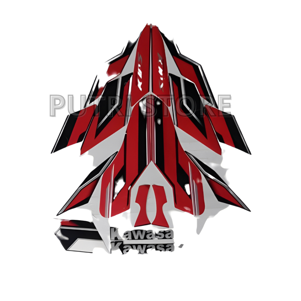 STIKER STRIPING NINJA RR 2015 MERAH HITAM FULL STIKER LIS BODY MOTOR NINJA RR 2015 TERBAIK