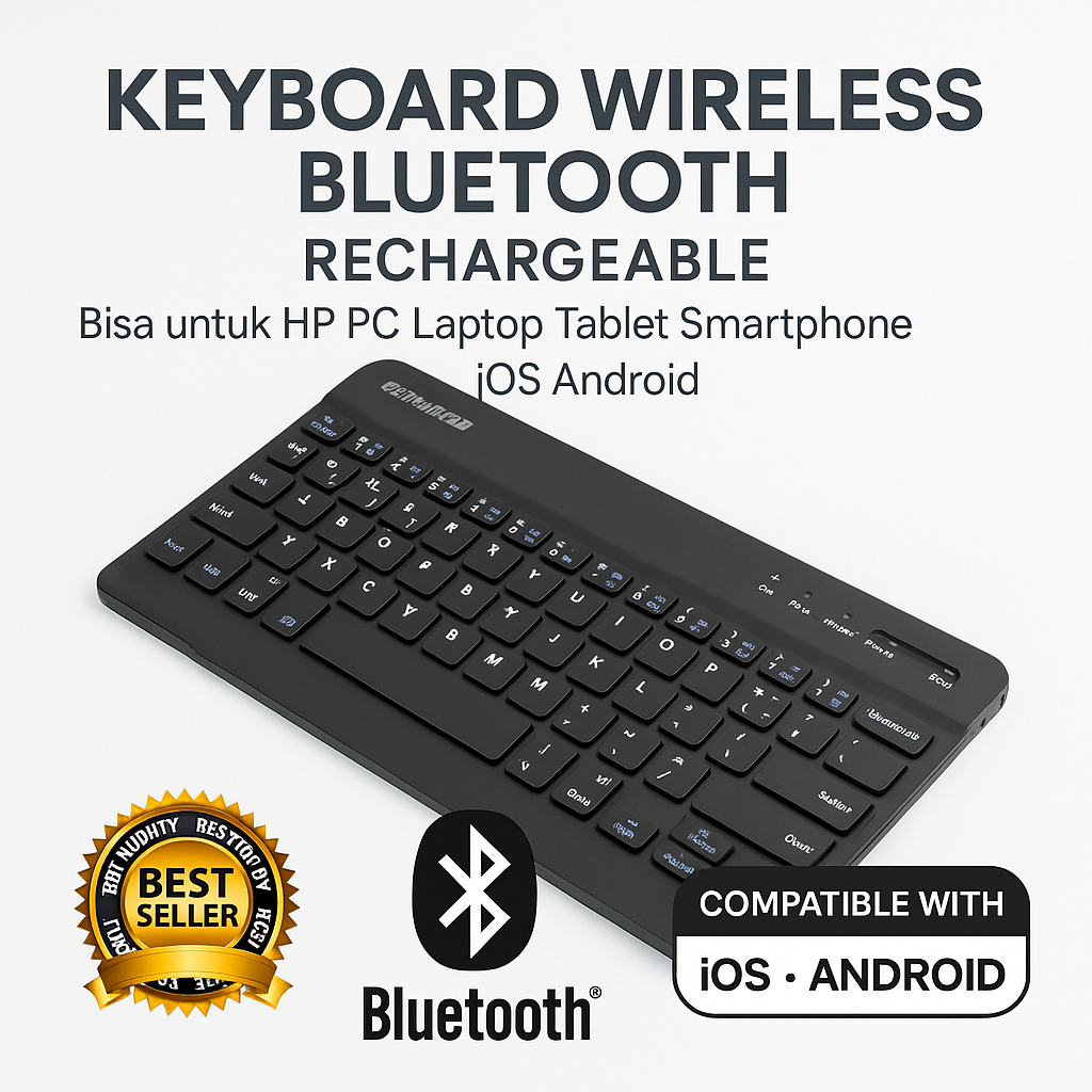 Cara Pasang Keyboard Bluetooth Wireless Mini Rechargeable LPComp untuk Laptop Tablet