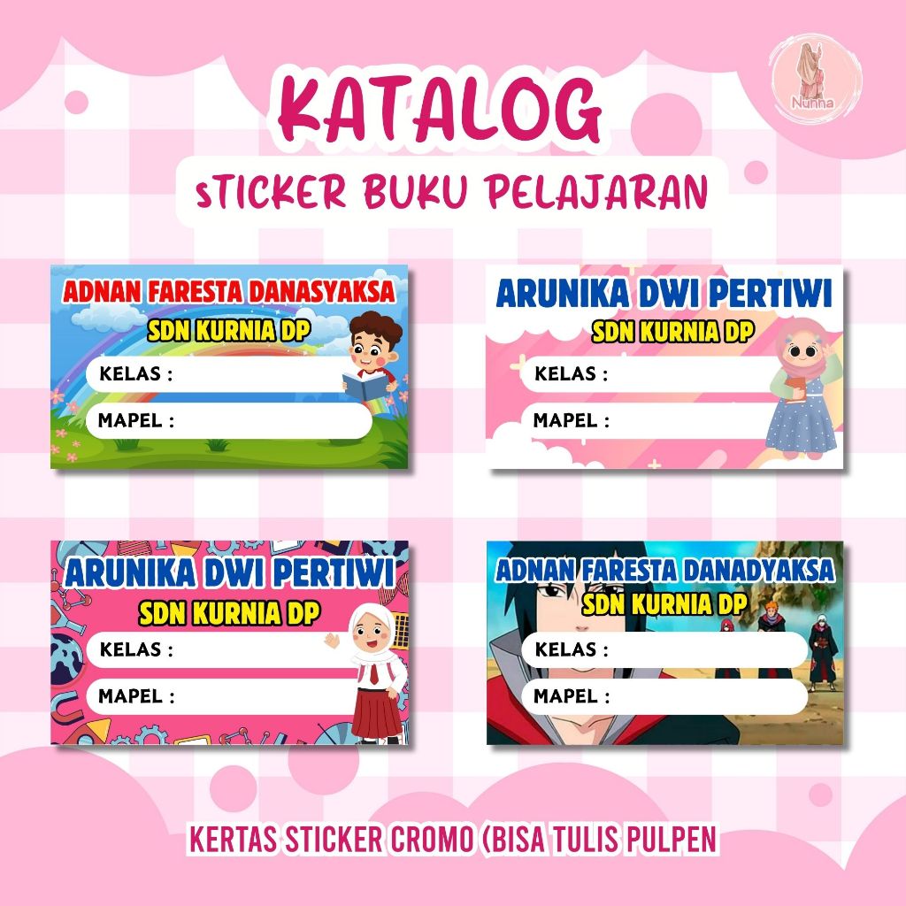 

SAMARINDA STIKER LABEL PELAJARAN - STIKER MAPEL - 1 PACK ISI 20 PCS