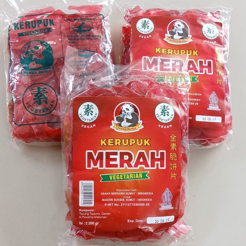 

Kerupuk Merah Panda Vegan /Vegetarian