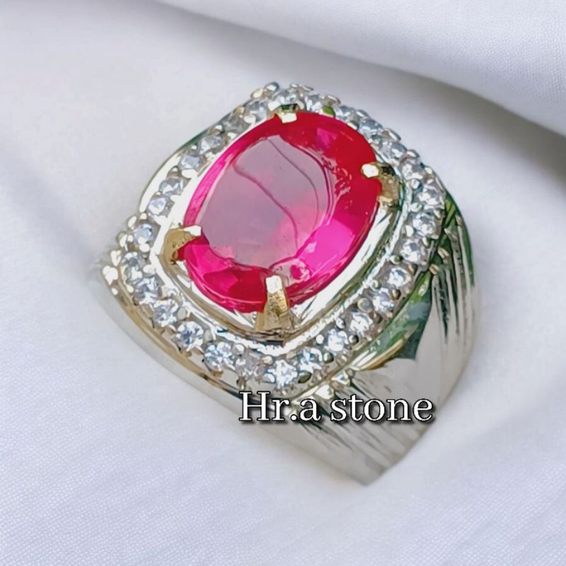 CINCIN BATU MERAH DELIMA SIAM CUTTING BAWAH ASLI BANGKOK