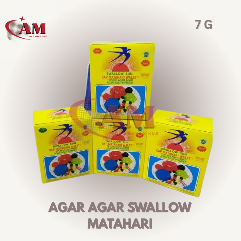 

Agar Agar Swallow Sun Matahari Tanpa Warna Coklat Hijau Merah 7 Gr