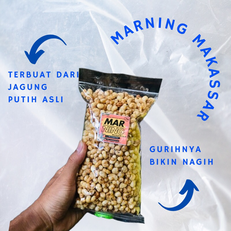 

marning makassar 120gram gurih,renyah,nagih,empuk,cemilan,