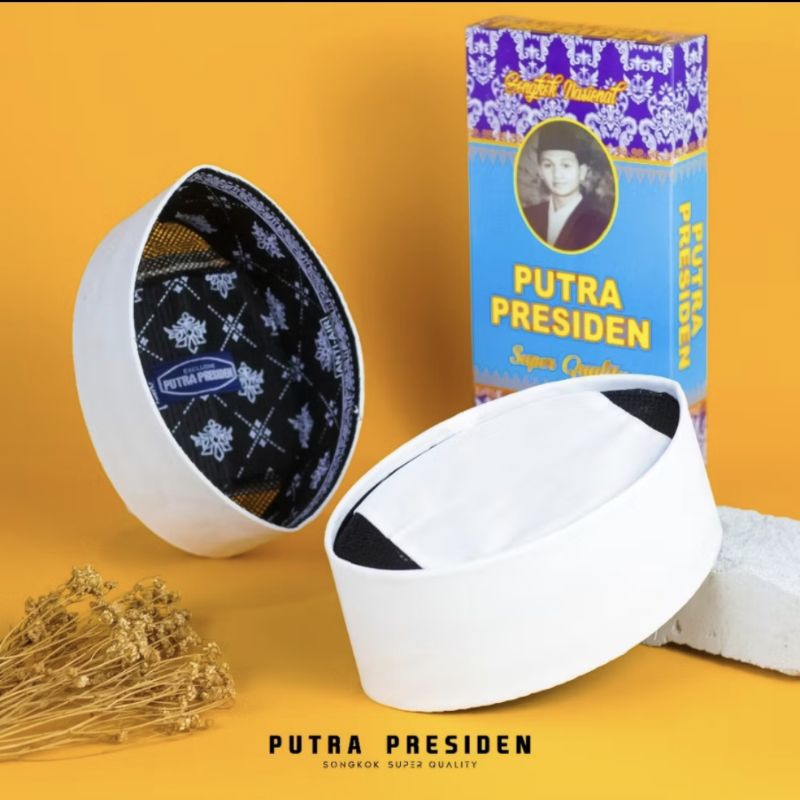 Peci Songkok Kopiah Putih AC Songkok Kopiah Putih Polos Anak dan Dewasa Putra Presiden Kopiah