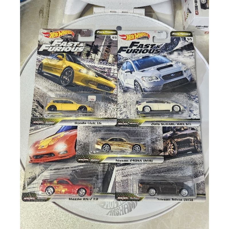 Hot Wheels Premium 2020 Fast & Furious "Fast Tuners" | Honda Civic EG 2016 Subaru WRX STI Nissan 240