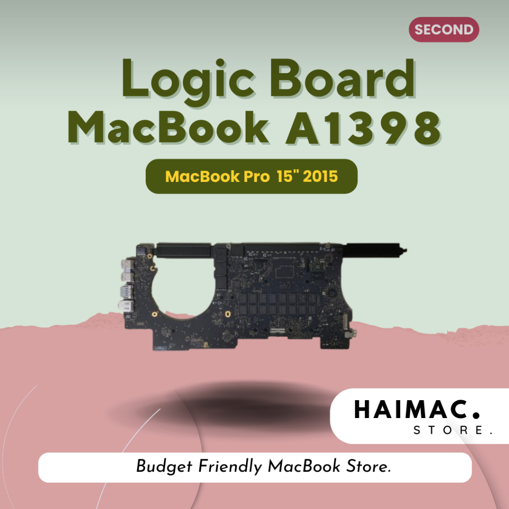 Logic Board A1398 - Macbook Pro 15" 2012 2013 2014 2015 RAM 16 GB SINGLE DUAL VGA Mainboard Mesin