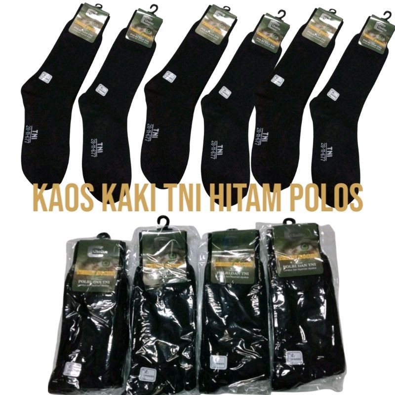 KAOS KAKI TNI HITAM POLOS PANJANG SEBETIS/KAOS KAKI TNI/POLRI TEBAL