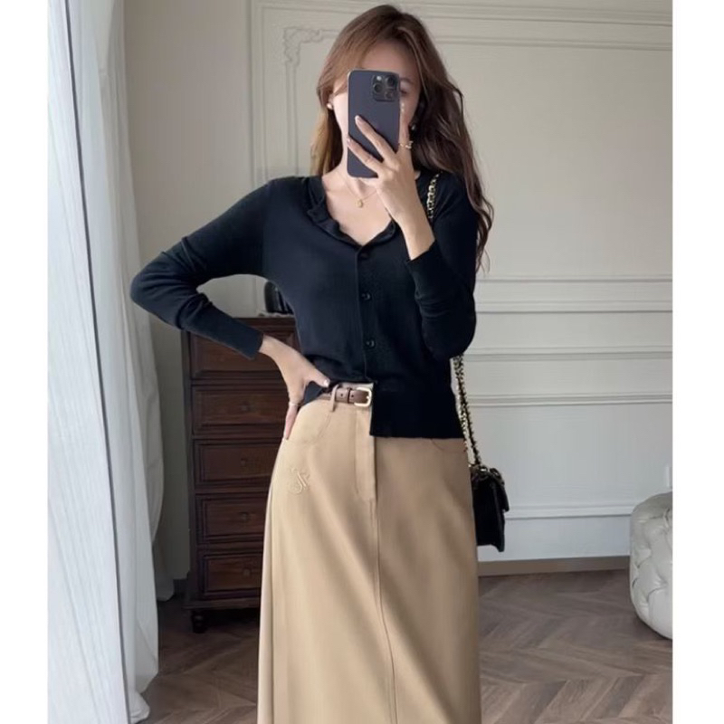 Rajut cardigan wanita - Rajut Korean Style - Rajutan Lengan Panjang -  Mantel Rajutan