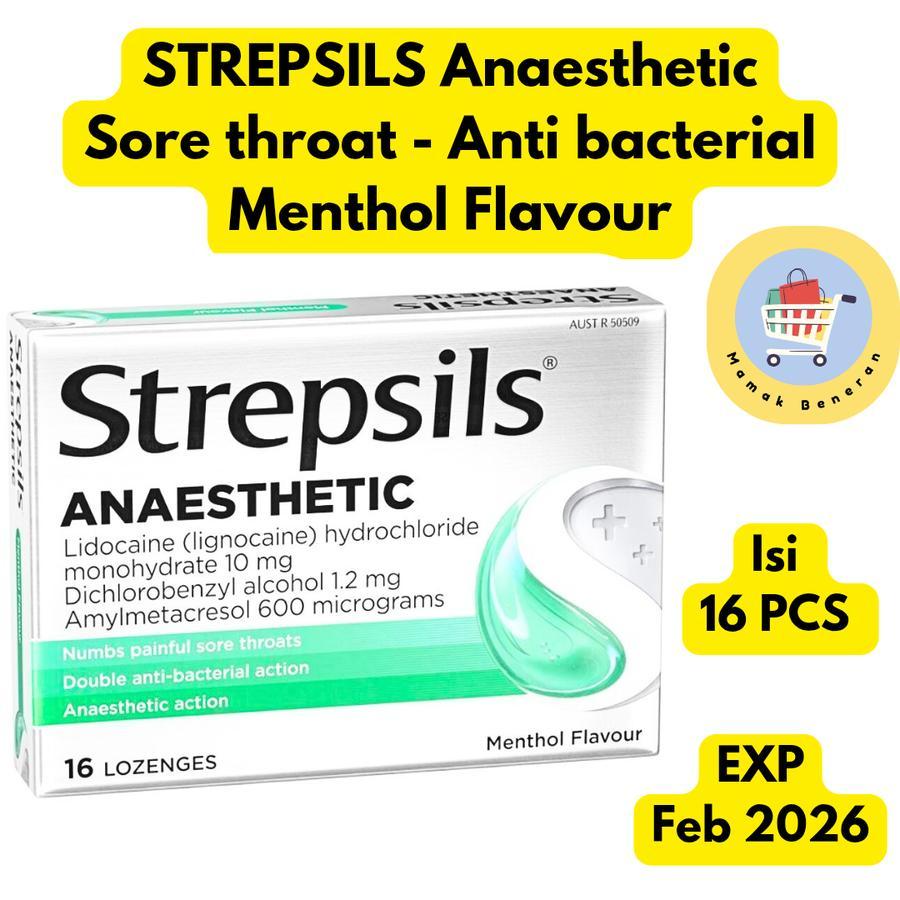 

Strepsils Anaesthetic Menthol isi 16 Lozenges untuk Sore throat anti bacterial