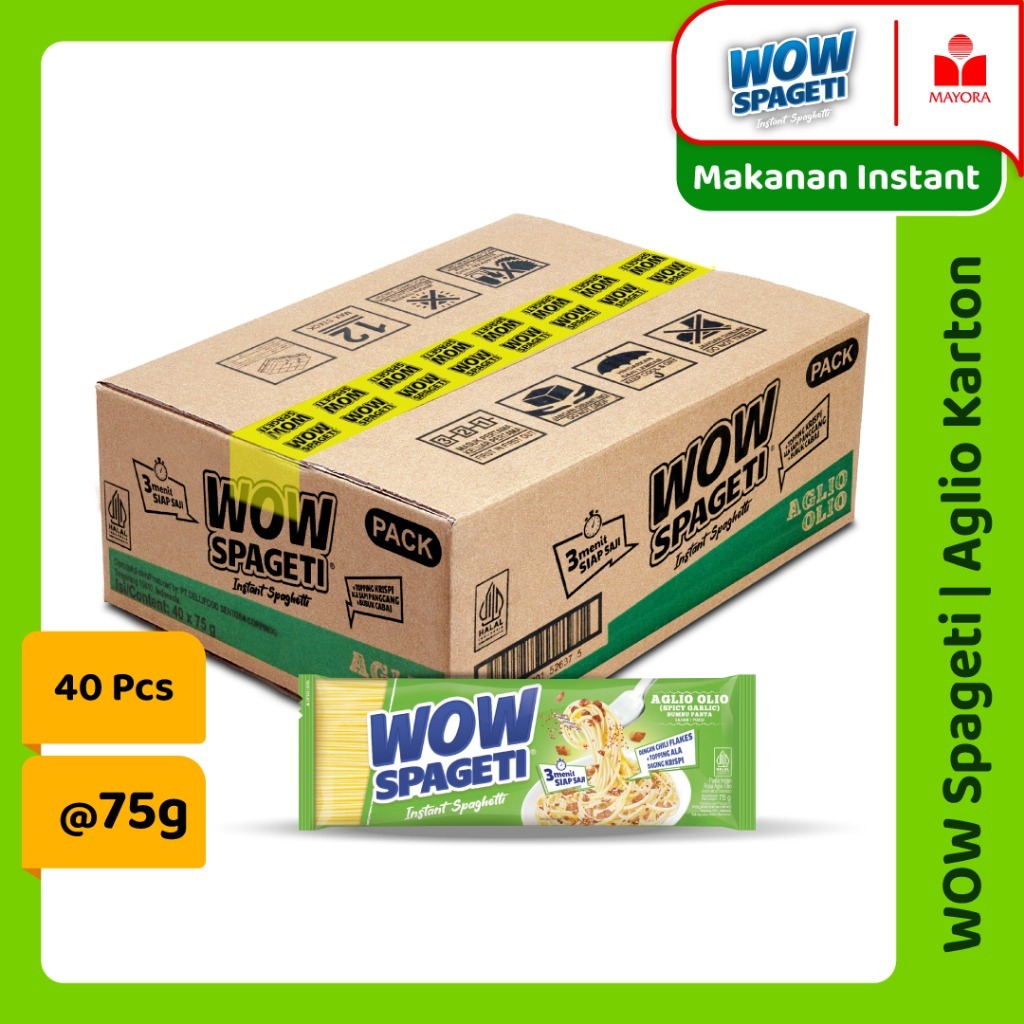 

(1 KARTON) WOW SPAGETI AGLIO OLIO Pasta isi 40 pcs