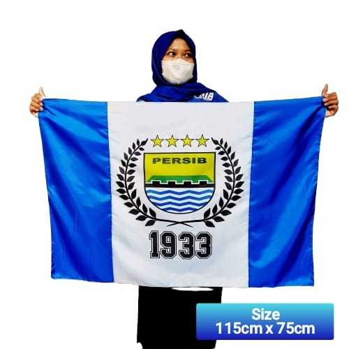 BENDERA PERSIB BANDUNG KOMBINASI FLOWER CITY 75X115 CM