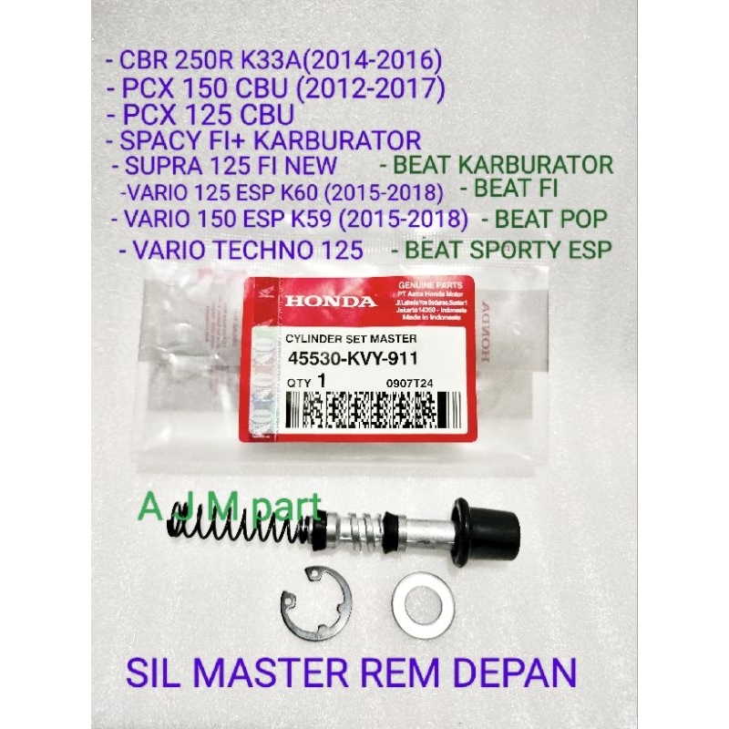 CYLINDER SET MASTER SEAL MASTER REM DEPAN HONDA BEAT FI SCOOPY FI SPACY FI CBR 250R PCX 125 PCX 150 