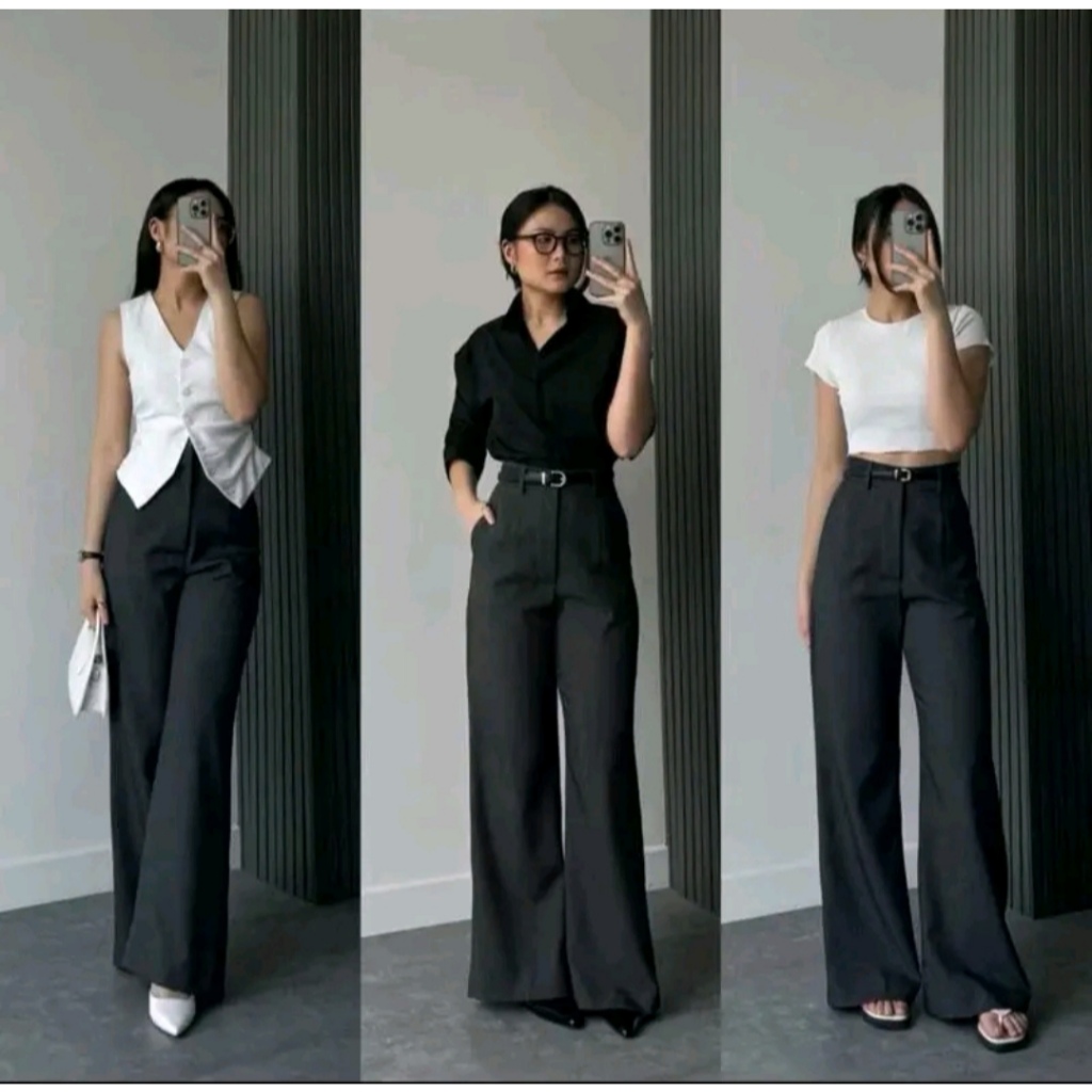 Etta Pants - Flare Pants - Celana Cutbray Wanita Tanpa Karet