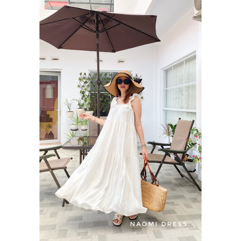 Naomi Dress Midi Homedress Daster Katun Rayon Twill & Motif Model Korea Kekinian Yayuku