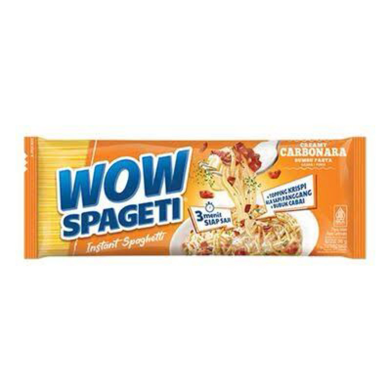 

Mie Instan Wow Spaghetti Spageti Rasa Creamy Carbonara
