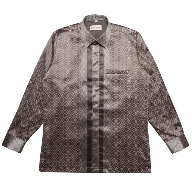 [READY NEW ORIGINAL] Kemeja Tenun Pria Lengan Panjang - Kemeja Tenun Songket Baron Jepara Original W