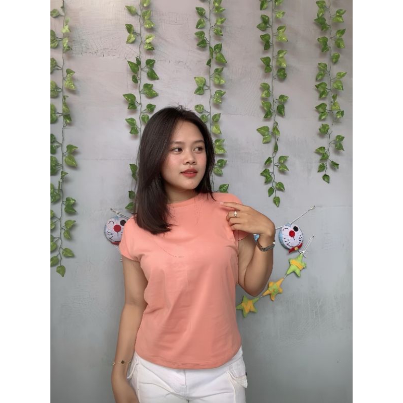 Kaos polos wanita yukensi korean bahan cotton combet 24s