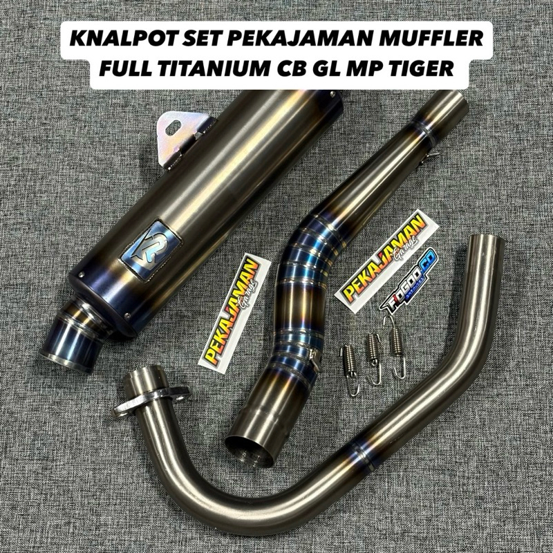 KNALPOT PEKAJAMAN TITANIUM PNP CB GL MP TIGER KNALPOT SET TITANIUM PEKAJAMAN KENALPOT TITANIUM CB GL