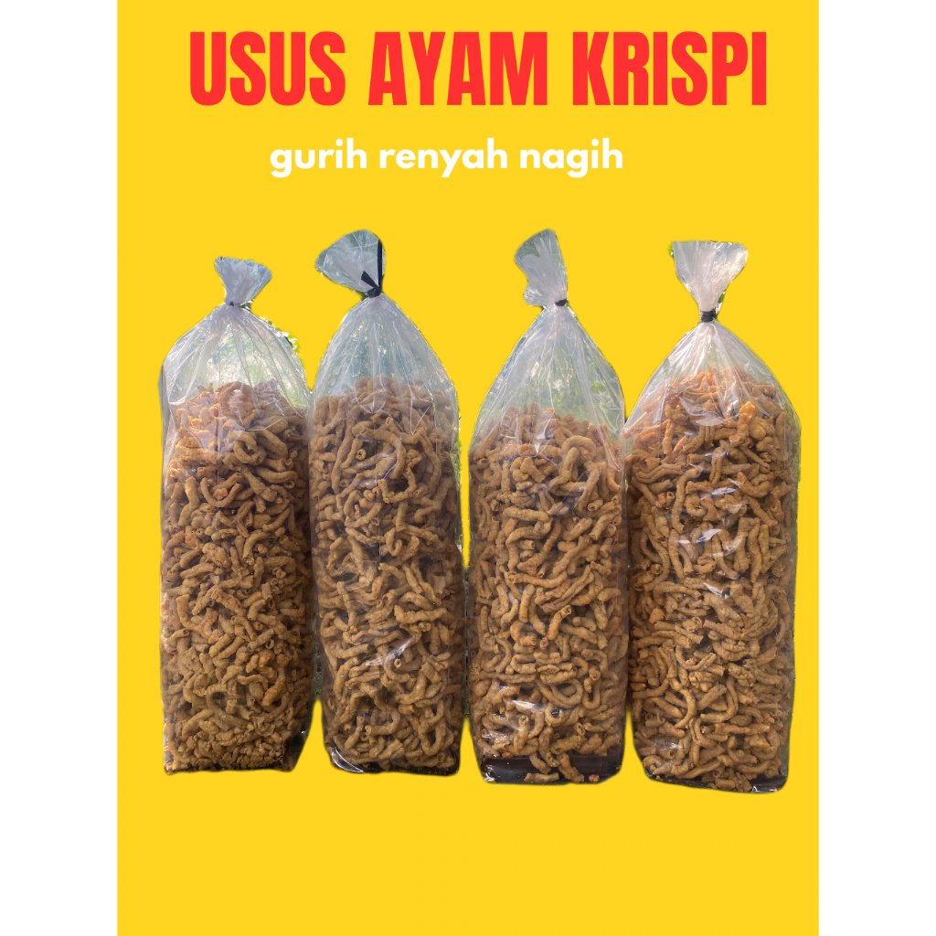 

usus ayam krispi 1kg 500 gram pedas daun jeruk original gurih