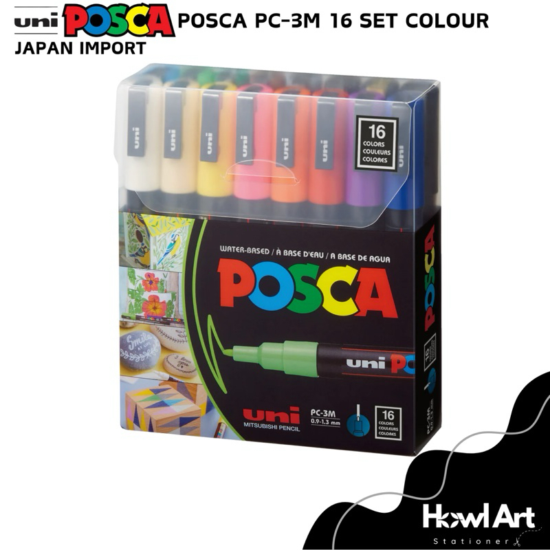

UNI Posca PC-3M Set 16 Colour Regular Paint Acrylic Marker Japan Import
