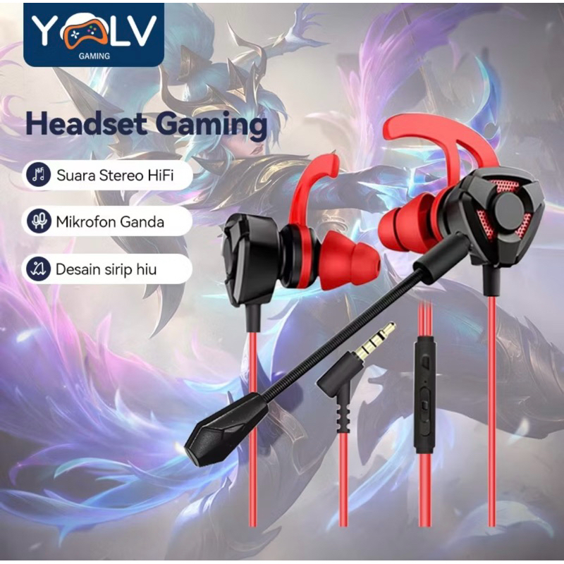 YLV Headset gaming Original 3.5mm Earphone In-ear Universal Earphones G22