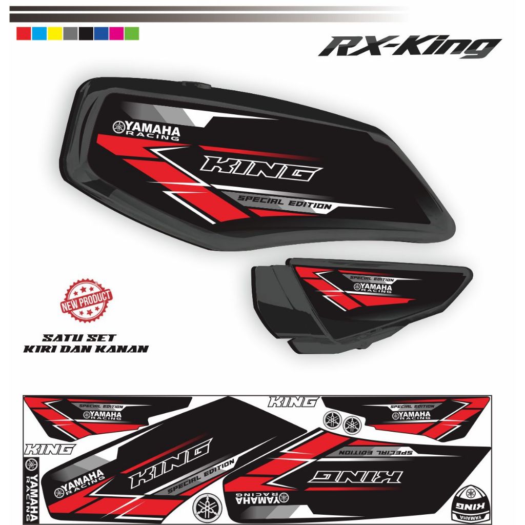 sticker RX KING SET HITAM KUNING VARIASI RX-KING STRIPING