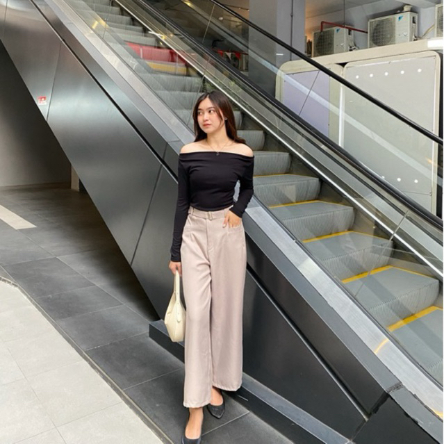High Waist Loose Belt Pants Wanita | Obi Pants | DEEPNY