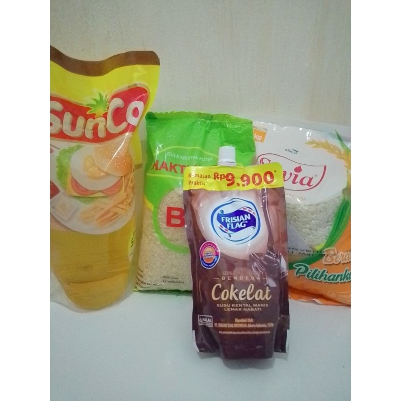 

Paket Sembako Hemat 2 (beras, minyak goreng, susu, gula pasir)