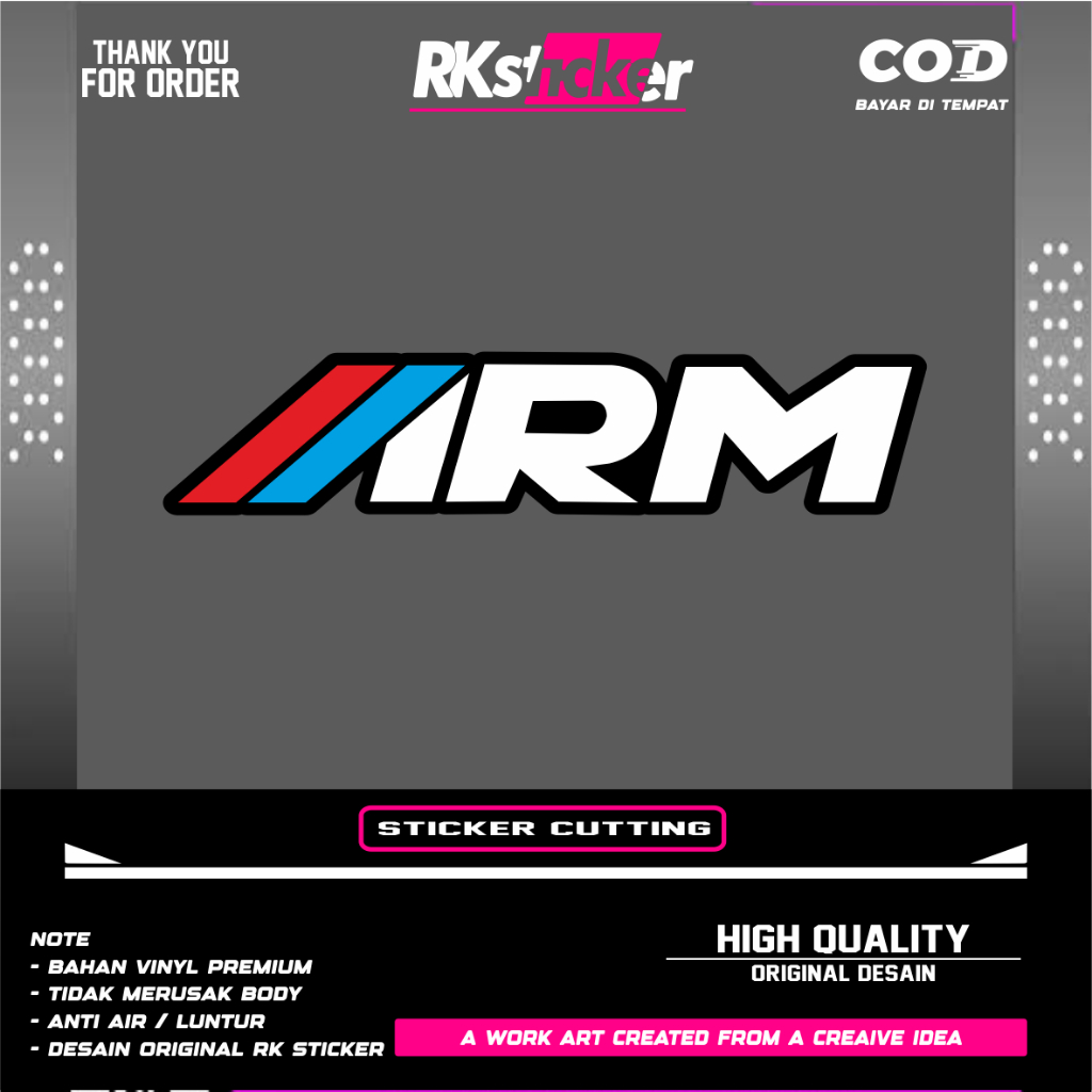

Stiker logo ARM arumi cutting sticker timbul